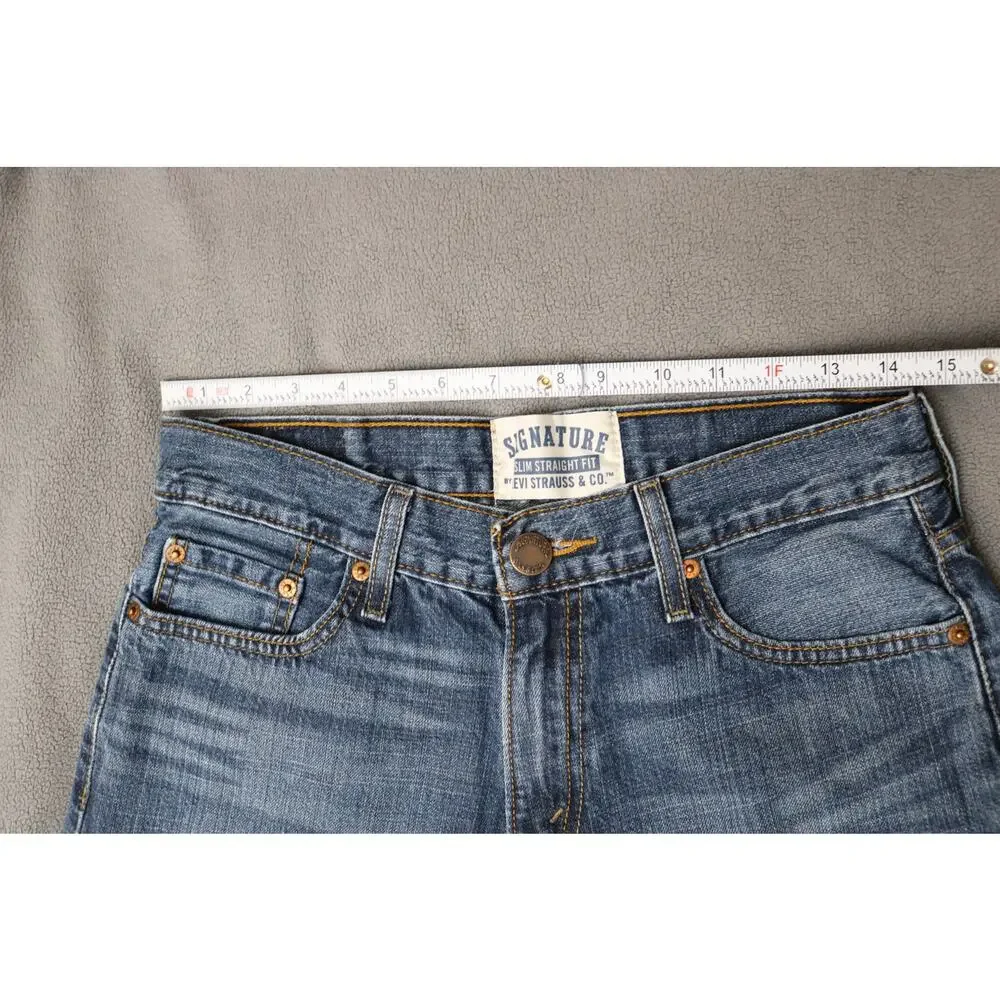 LEVIS SIGNATURE Jeans Mens 30x32 Slim Straight Dark Wash Everyday Wear